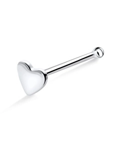 Heart Silver Bone Nose Stud NSKD-1213